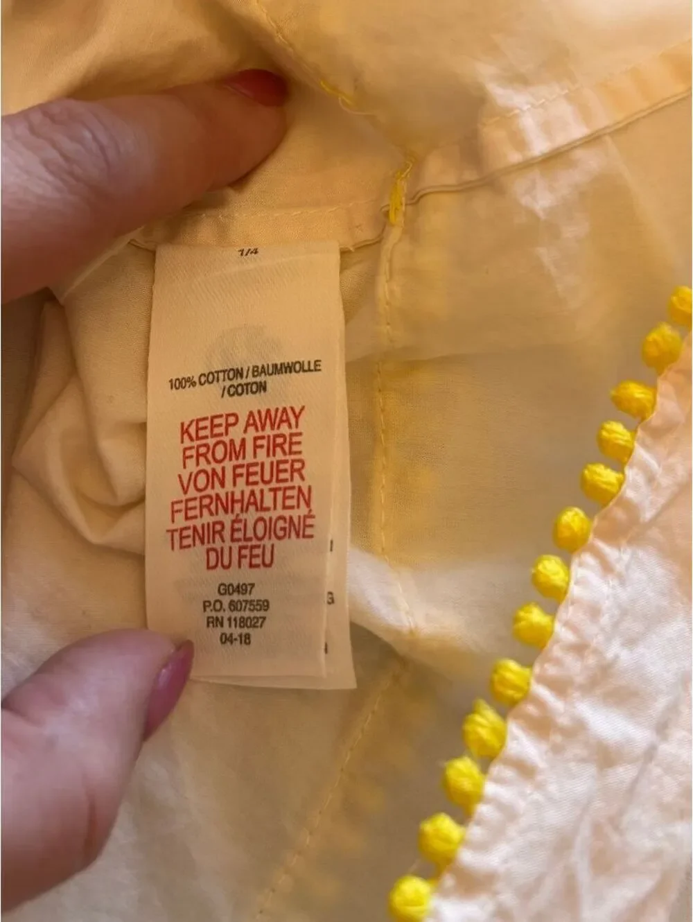 Mini Boden Girls' Embroidered White Cotton Dress with Yellow Trim